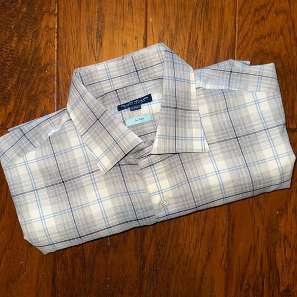 Peter Millar Crown Crafted Axe Winter Soft Twill Shirt British Grey Men’s Large - Picture 7 of 15